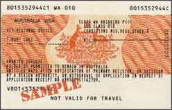 Sample Australian Visa Sample Australian Visa